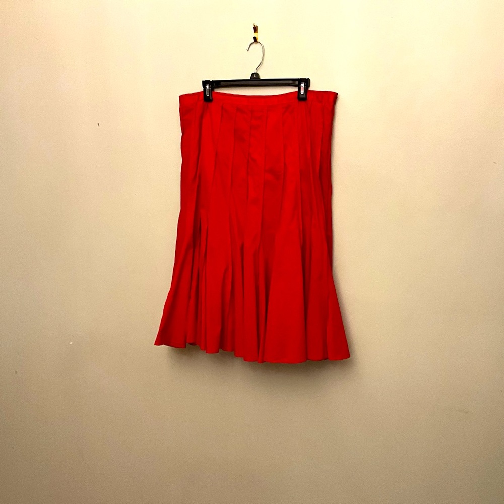 Focus cotton red skirt for women size 16 waist 37 inches, length 29 inches.